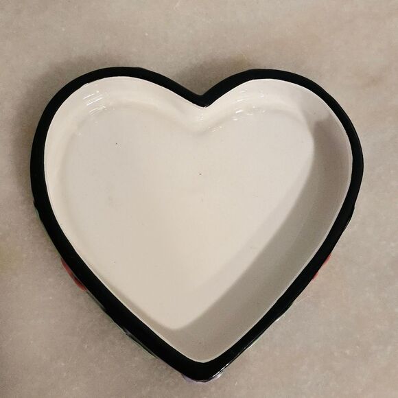 Heart Shaped Floral Ceramic Custom Trinket Box Handpainted - Picture 6 of 8